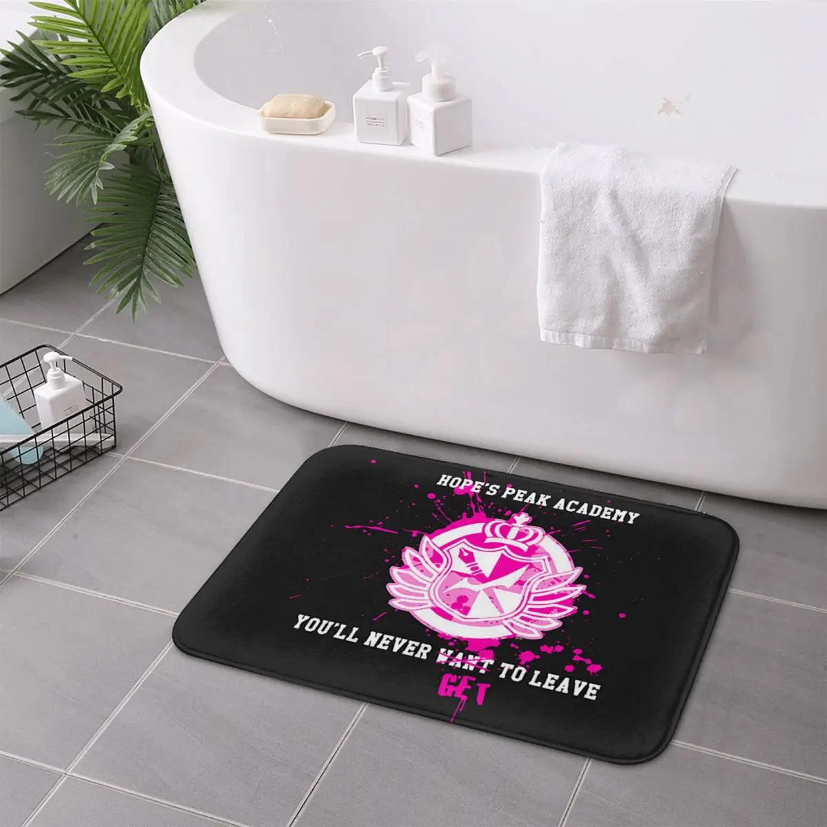 Welcome To Murder Kids High School Danganronpa Game Anti-slip Doormat Floor Mat Carpet Rug for Kitchen Entrance Home Footpad Mat
