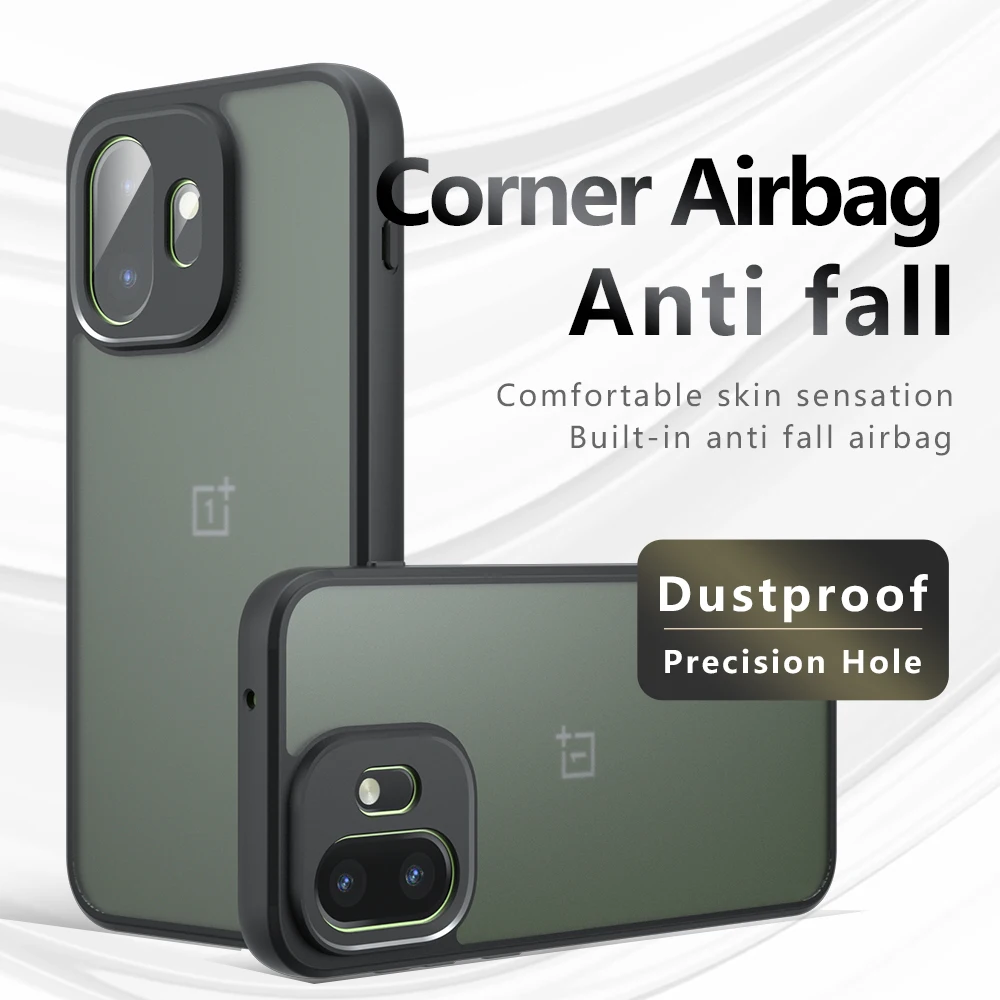 Shockproof Case For OnePlus 15T 15R 15 Ace 6 6T Turbo6 6V Frosted Skin Feel Matte TPU Frame Hard Plastic Translucent Phone Cover