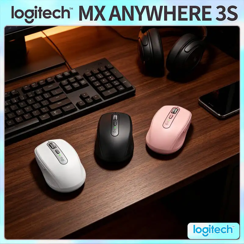 Precision MX Anywhere 3S - 8K DPI, MagSpeed Scroll, Ergonomic, Suitable for Notebook Cover Design & Studio Work