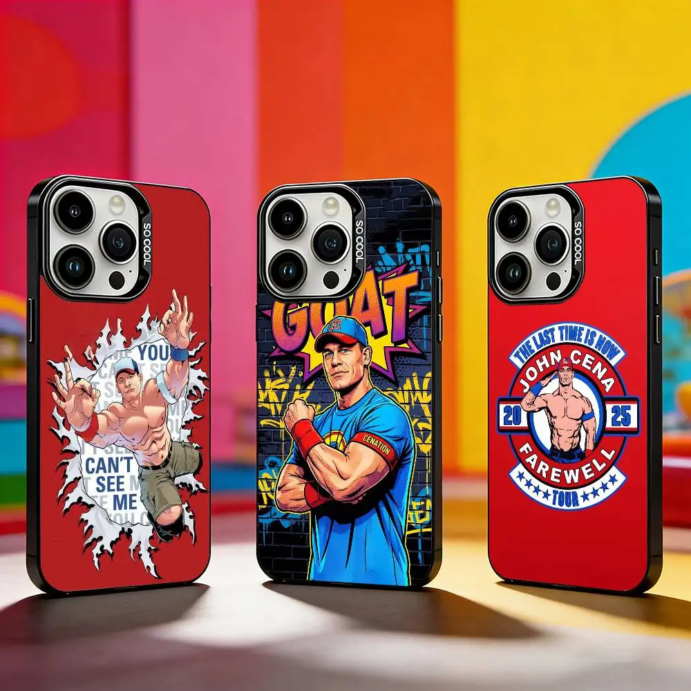 

John wrestler C-Cena Phone Case For iPhone 17,16,15,14,13,12,11 Plus,Pro Max,XS,Colored silver phone case