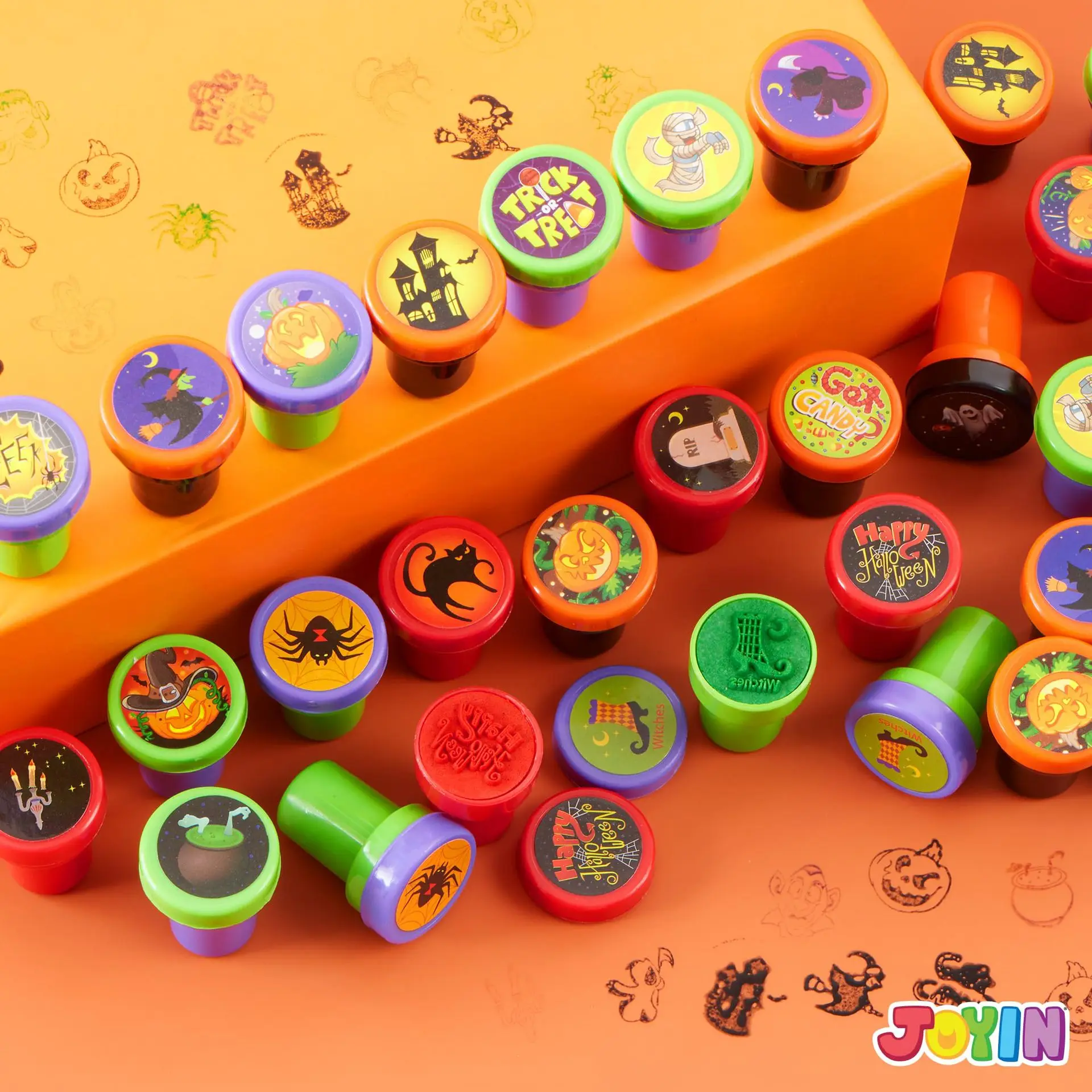 Halloween Stamps Fidget Toys for Kids-Trick Or Treat Party Favors Reward Stamp Collection Perfect Christmas Prizes & Birthday