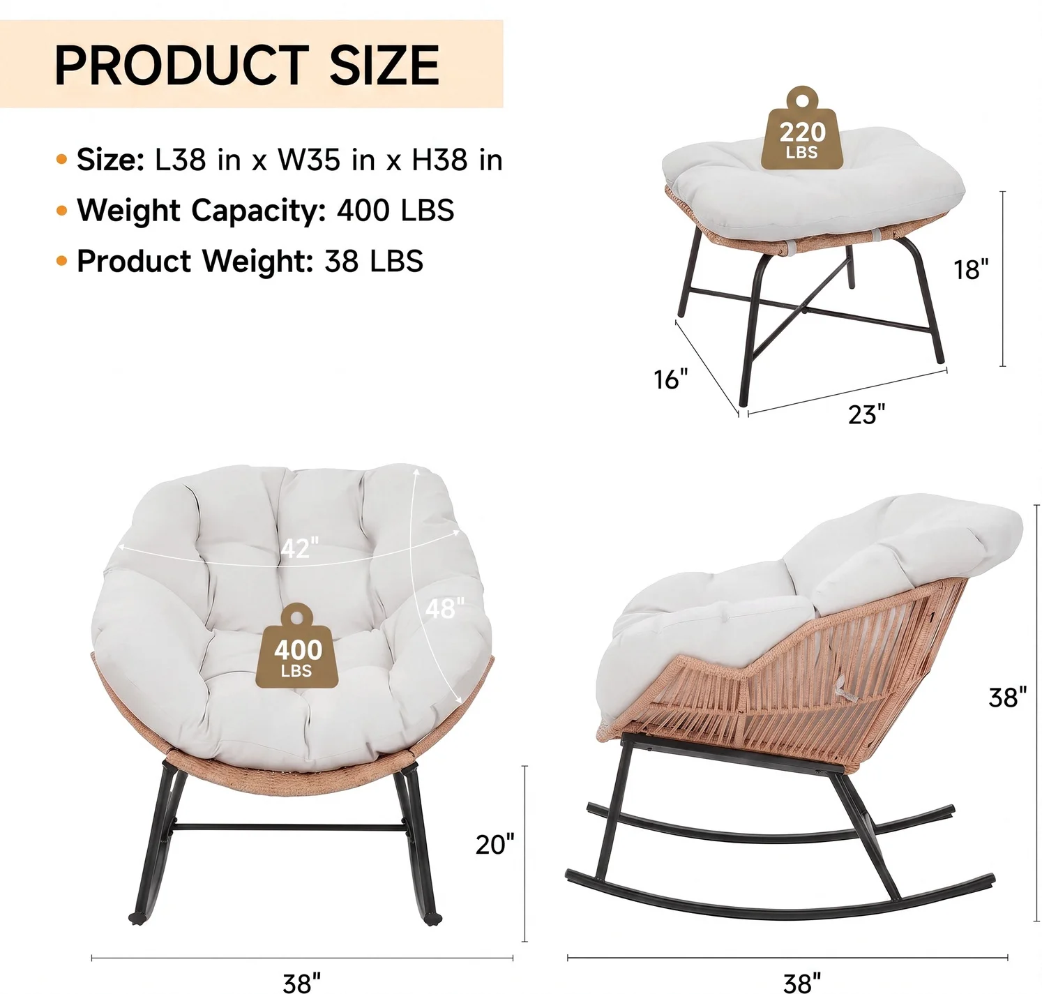 Cadeira de Balanço Papasan de  - Outdoor Furniture Egg Chair avaliação e preço