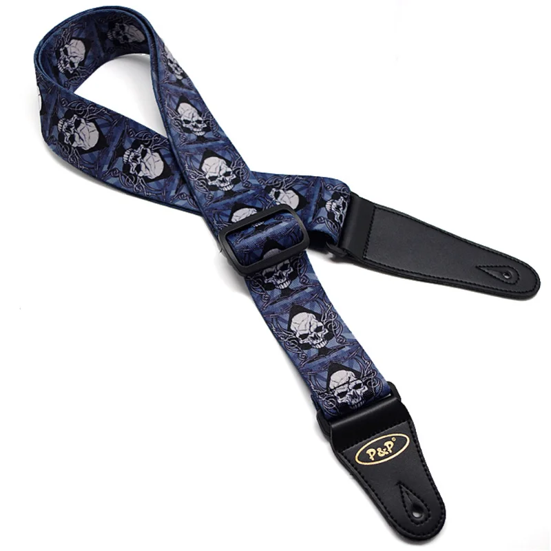 Skull Pattern Electric Guitar Strap, Folk Music Instrument Supplies, Foreign Trade, New, 2023