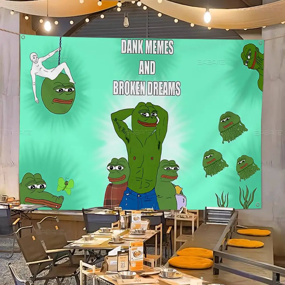 S-Sad F-Frog Meme Banner INS Style Outdoor Party Decoration Atmosphere Flag