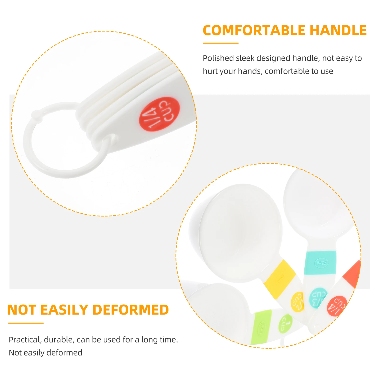 

4Pcs Colorful Measuring Cups with Comfortable Grip Ideal for Baking Cooking Portable Measure Cups Kitchen Supplies Set