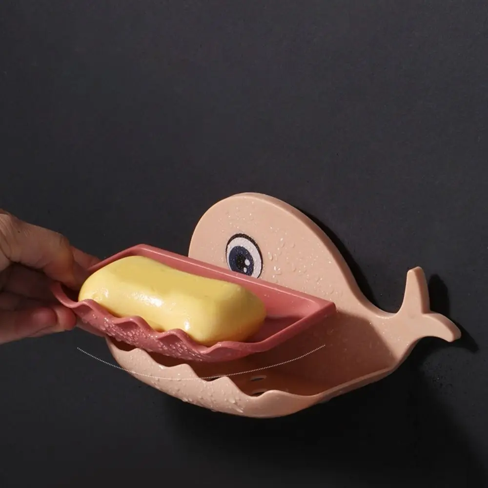 Whale Shape Soap Box Drain Soap Holder Box Bathroom Shower Soap Holder Sponge Storage Container Plate Tray Bathroom Accessories