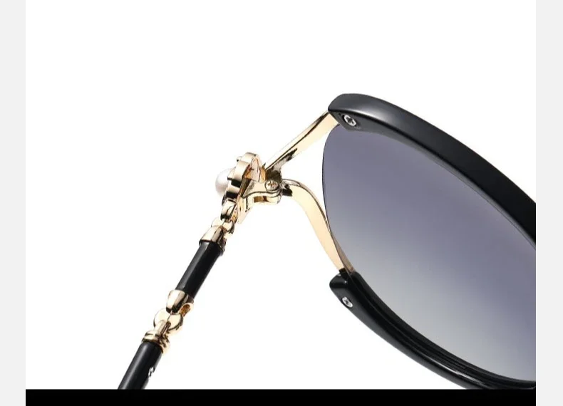 Personalisierte Sonnenbrille mit großem Rahmen, modische Damen-Sonnenbrille mit Perlendekoration, UV-beständige Brille – Detail 5