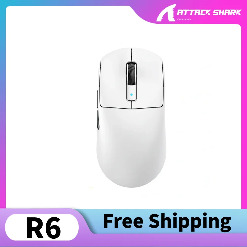 

Attack Shark R6 8KHz Wireless Gaming Mouse Ultra-light 39 Grams Weight PAW3950MAX 42K DPI Nordic 52840 Macro-defined Mouse