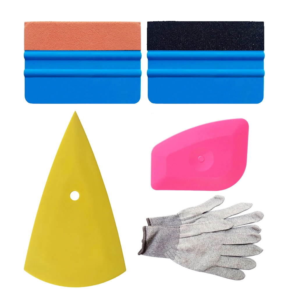 CNGZSY Vinyl Wrap Squeegee Work Gloves Auto Film Tinting Sharp Corner Scraper Carbon Fiber Foil Application Installation Kit K58