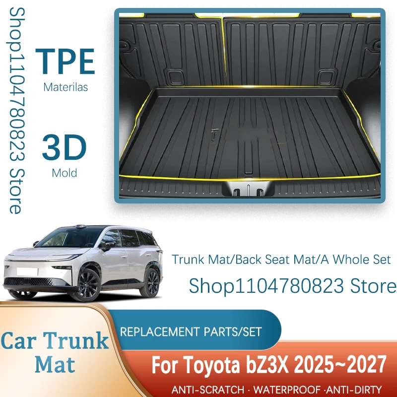 الحصير سيارة لتويوتا bZ3X EG10 AY502 2025 ~ 2027 مقاوم للماء السجاد تخزين منصات البضائع بطانة عودة مقعد يغطي اكسسوارات السيارات