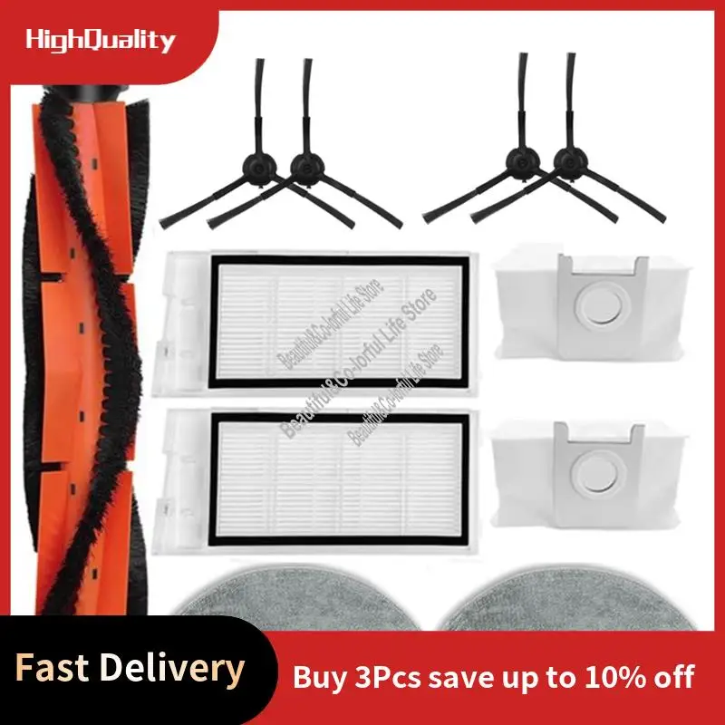 11PCS Replacement Accessories Kit For Roidmi Eve Plus SDJ01RM Robot Vacuum Cleaner Main Side Brush HEPA Filter Mop Cloth-LICG