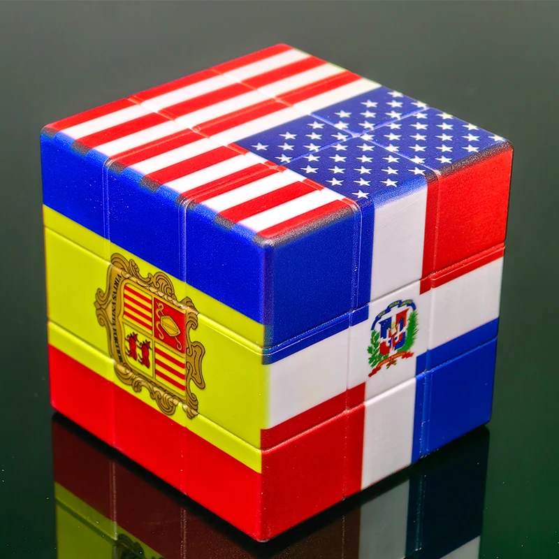 

3x3x3 Puzzle Cube 3D UV Printing National Flag Professional 3x3 Cubo Magico Antistress Fidget Toys For Kids