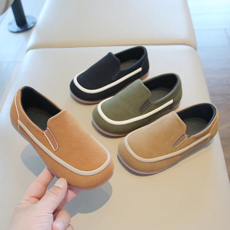 

Children's Suede Leisure Pullover Children's Shoes Spring and Autumn Light and Flexible Anti-slip Wear-resistant Flat Shoes
