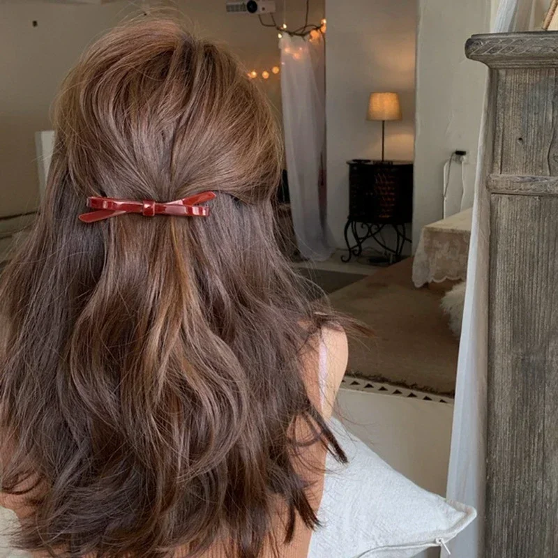 Clip per copricapo con forcina coreana Clip per parole da ragazza laterale femminile Online Influencer Bow Back Head Bangs Clip superiore copricapo forcine per capelli