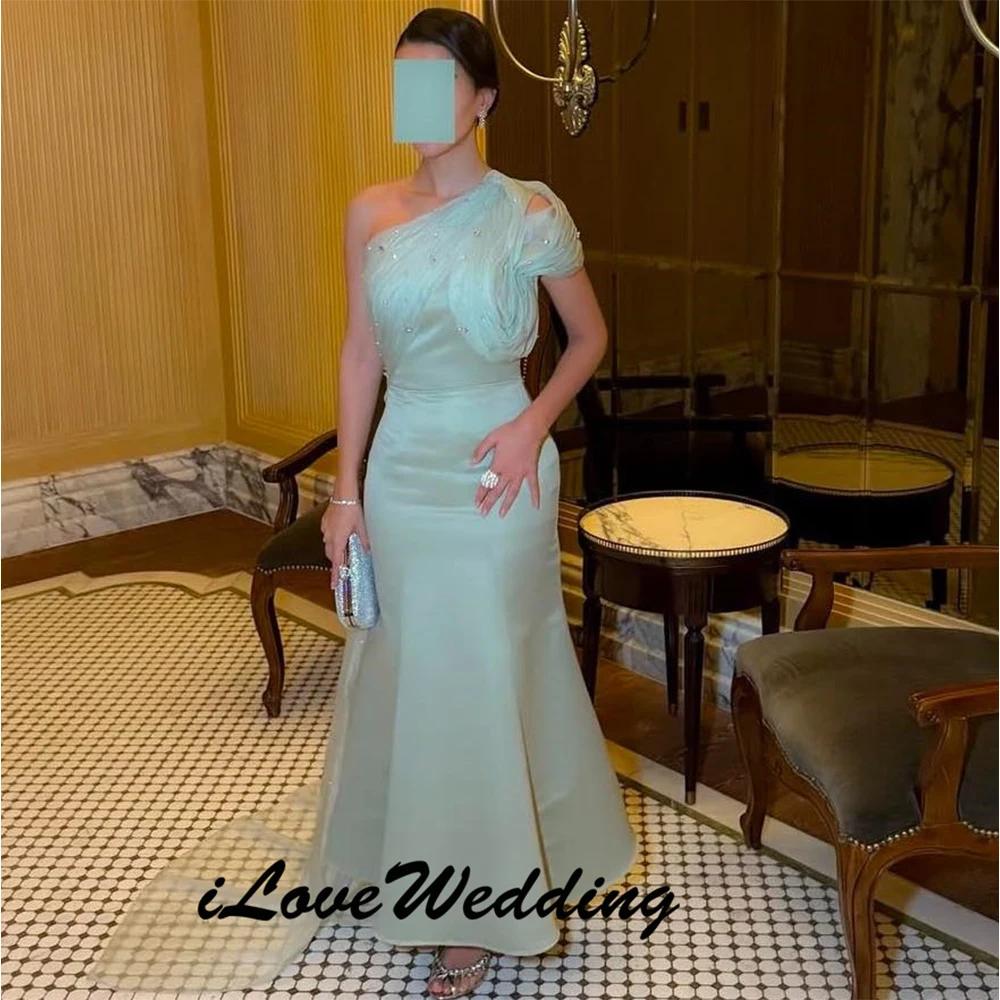 

Exquisite One Shoulder Sleeveless Evening Dress High Quality Satin Prom Dresses Temperament Crystal Party Gowns 2025 Customized