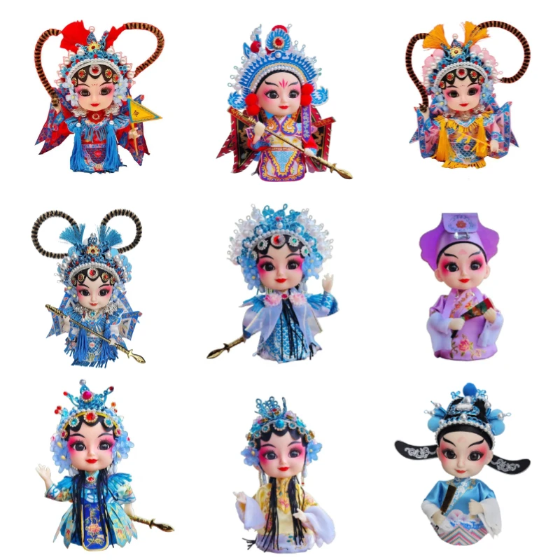 5 Inch Big-Eyed Chinese Peking Opera Character Figurines Mythological Character Figurines Beijing Souvenirs Special Gifts Dolls