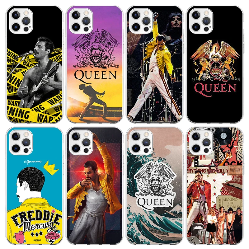 Rock Funky Freddie Mercury Queen Phone Case For iPhone 16 15 14 13 12 Mini 11 Pro Max Cover 7 Plus X XS XR 8 + SE Silicone Shell