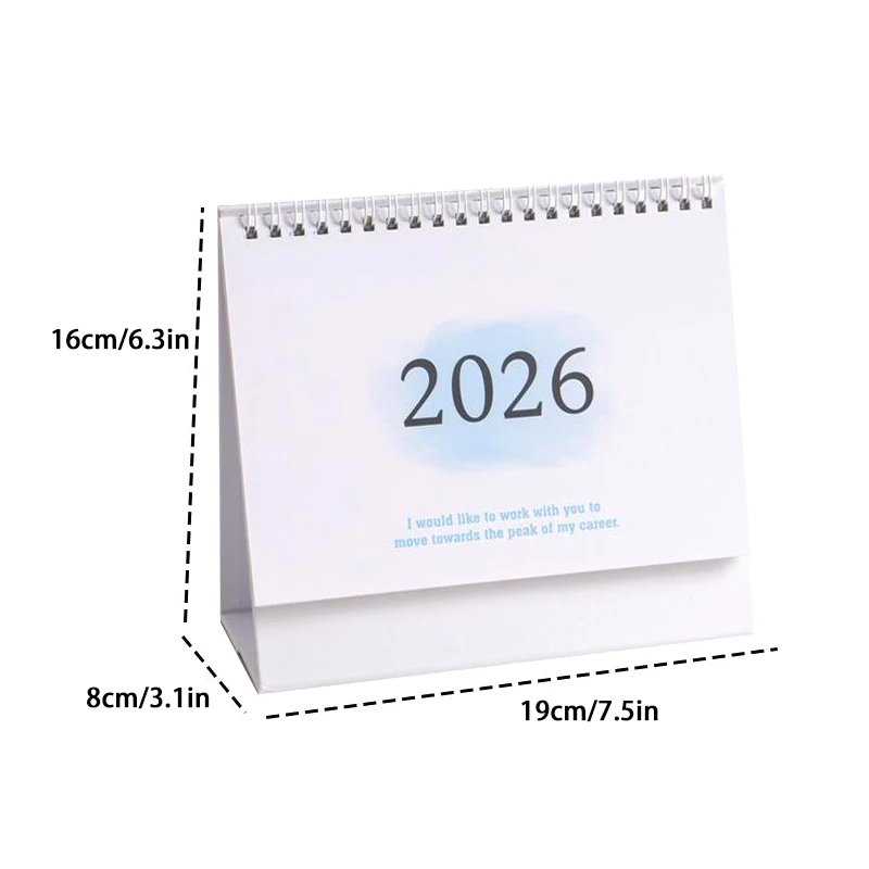 Gradient Desk Calendar 2026 English Version Calendar Creative Coil Calendar Planner Desktop Decoration Office Stationery