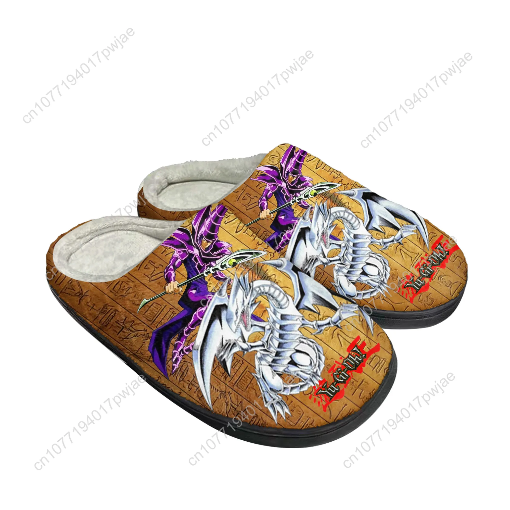 Yu Gi Oh Anime Home Cotton Custom Slippers Yugi Muto Printed Mens Womens Plush Bedroom Casual Keep Warm Shoes Thermal Slipper