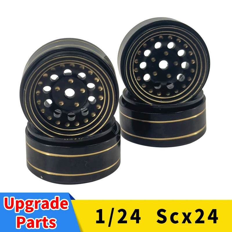 Axial Scx24 Wheel Hub Rims Beadlock  Gladiator Upgrades Parts brass Metal For 90081 C10 1/18 TRX4m 1/24 Rc Car Accessories