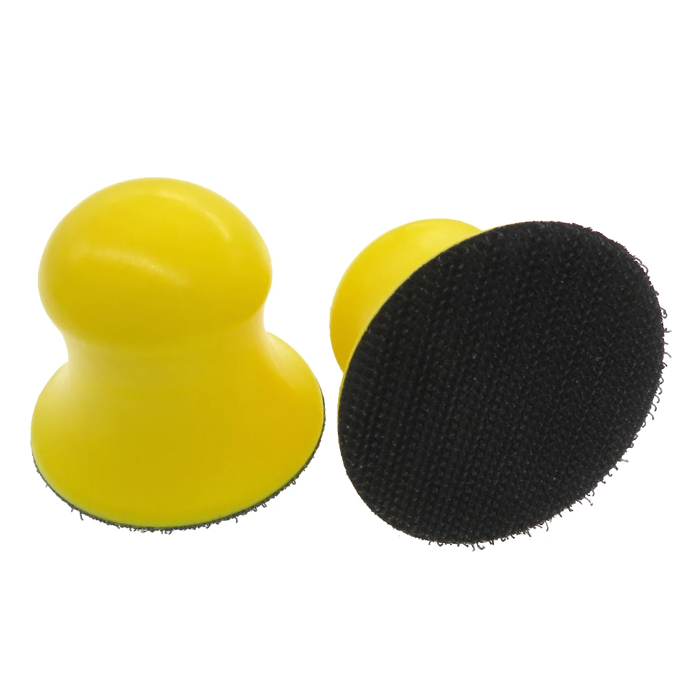 2 Pcs 2 Inch Hand Sanding Block PU Foam Material Polishing Tools Accessory Hook and Loop Quick Change Abrasive Tool