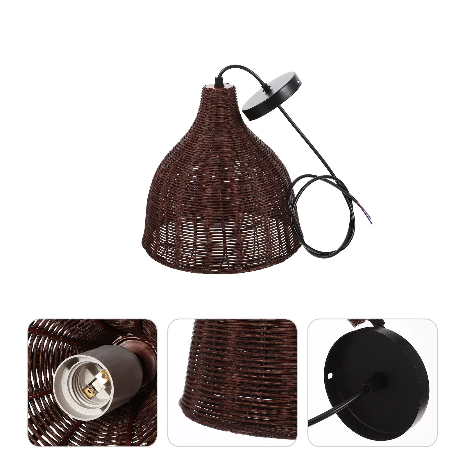 

Потолочный светильник из ротанга, абажур, прочный тканый подвесной светильник, декоративный абажур, практичный чехол для домашнего освещения