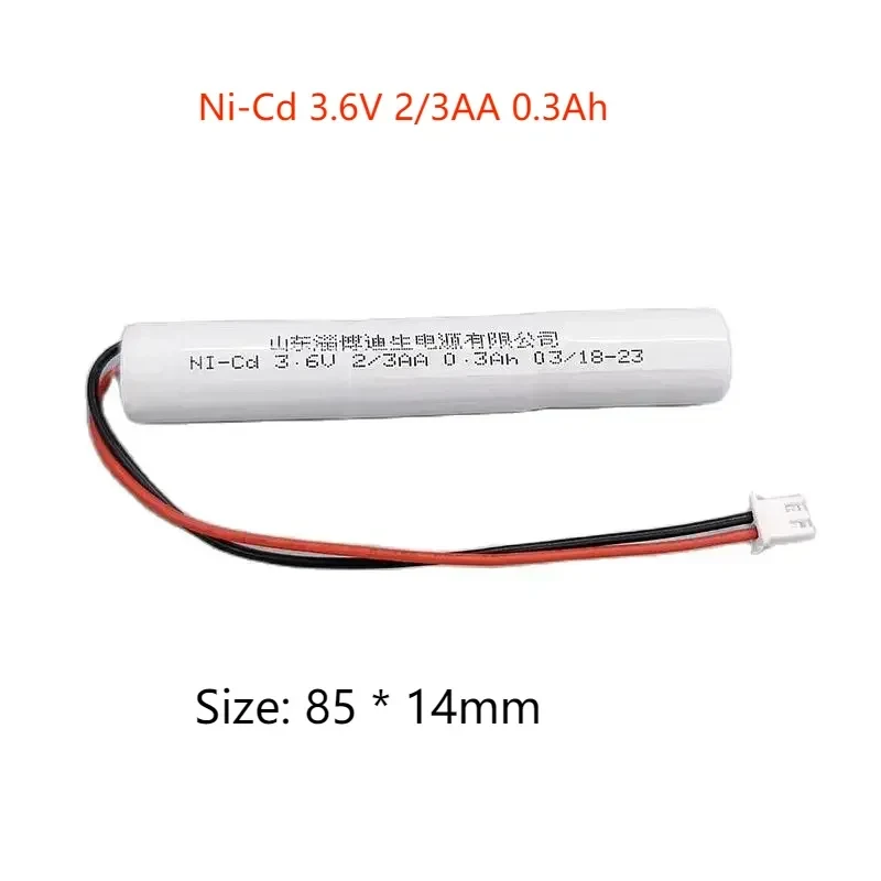 2pcs/lot Ni-Cd 3.6V 2/3AA 0.3Ah Rechargeable Battery Pack For Fire Emergency Light Indicator