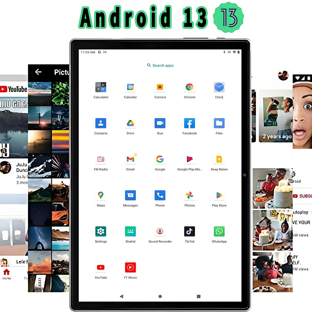 Fotografia 5: Tablets de 10.1 Polegadas Android 13, 8GB + 256GB, Tablet Android com Chamada Telefônica 4G, Tablet Android, Tablet com Função Telefone, Tablet Android com Caneta Touch