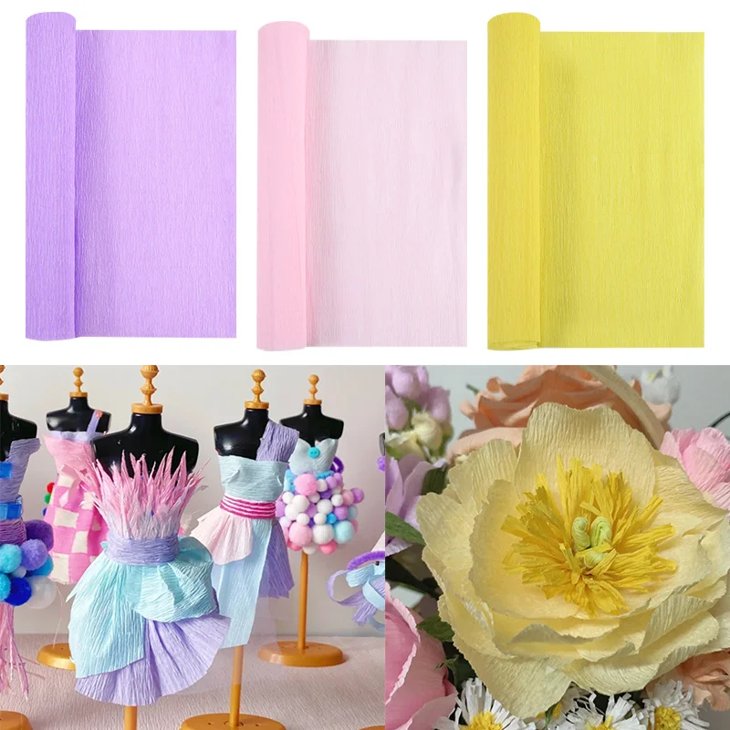 1 Rolle 50 x 250 cm Krepppapier für DIY-Bastelarbeiten, Blumenherstellung, Hochzeit, Geburtstag, Party, DIY-Dekoration, Blumenstrauß, Geschenkpapier