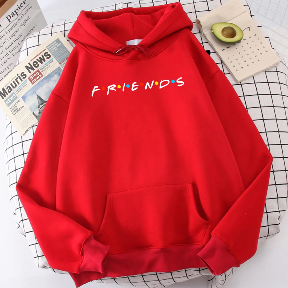 Sitcom Movie Friends Printed Mens Hoody Korean Fleece Sweatshirt Simple Crewneck Hooded Street Oversize Autumn Men's Clothes