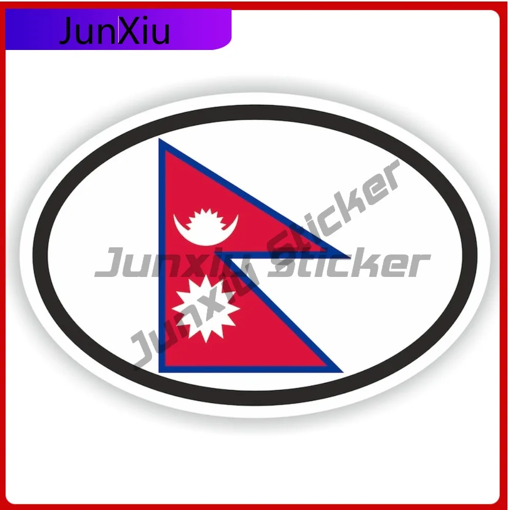 Nepal Flag Oval Sticker Waterproof Decals Motorcycle Sticker For Car Decoration Sticker Cover Refit Suv Covers Outdoor PVC decal