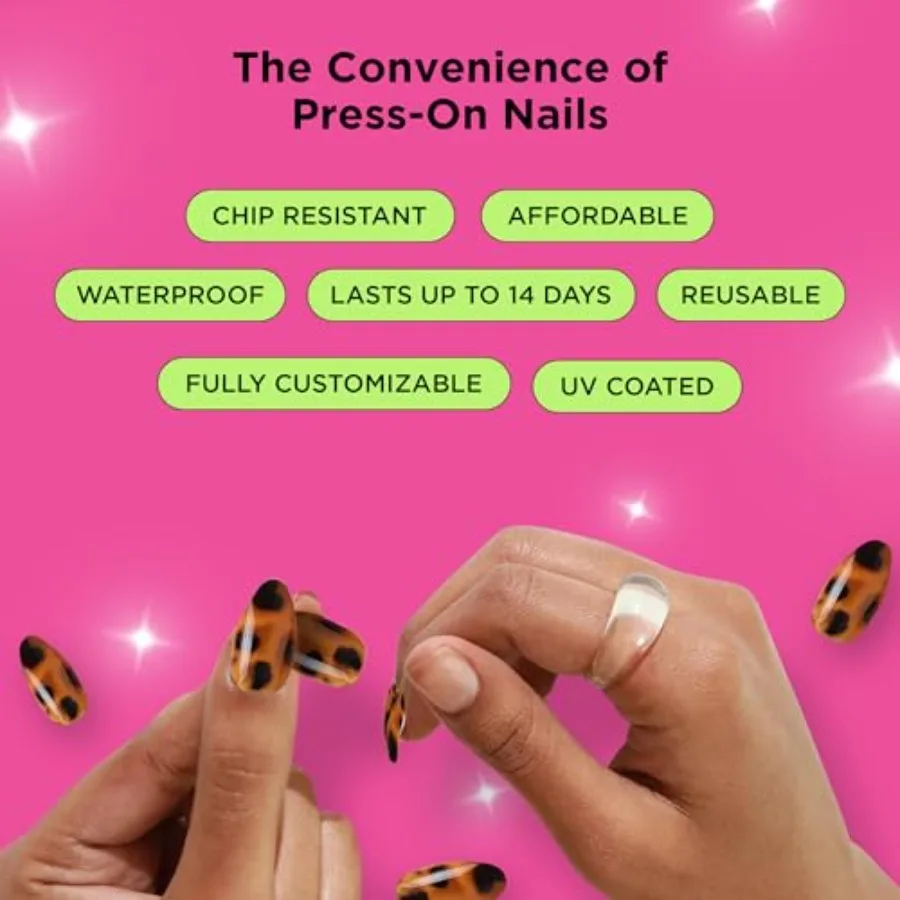 مجموعة أدوات مانيكير الأظافر Glam Noir المكونة من 30 قطعة لتحويل الأظافر بالحجم الكامل الفوري في المنزل أو OntheGo تتضمن F طويل الأمد #4