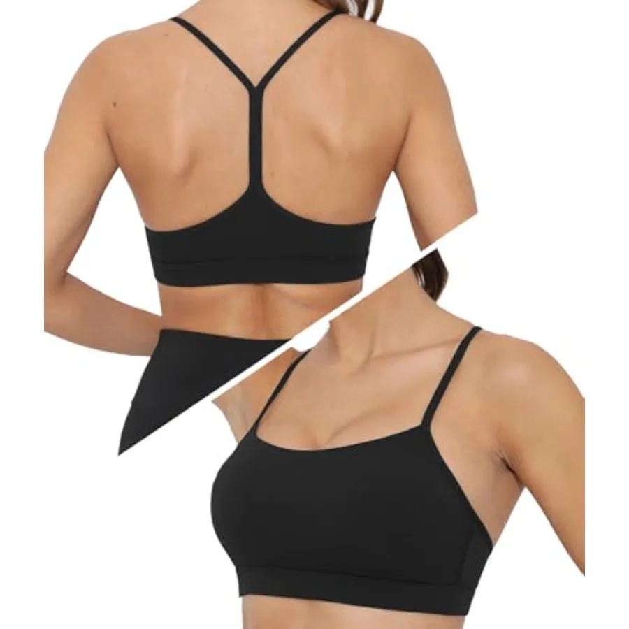 

Sports Bra for Women Low Impact Racerback Workout Bras Sexy Thin Straps Yoga Sport Bras with Removable Pads