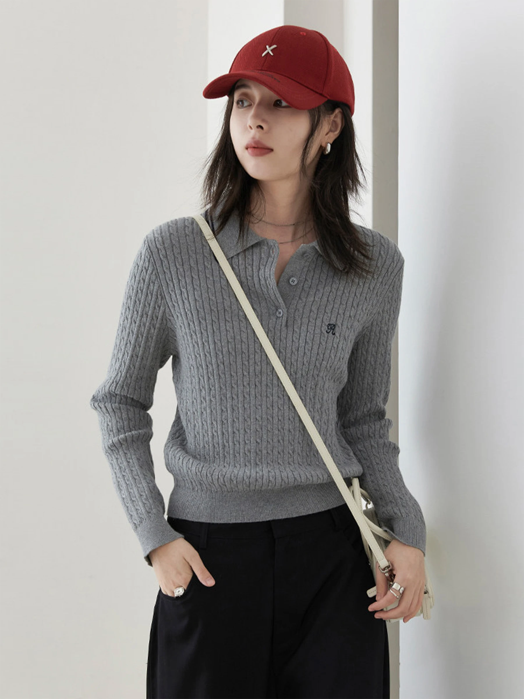 

CHICVEN Autumn Winter New Sle College Wind Color Blo Collar Embroidered Knitted Sweater ort Sve Long Sve Women's ...