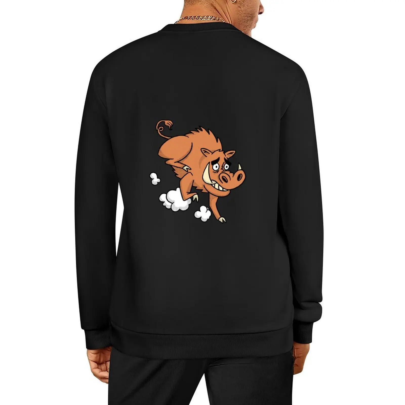 

Wild boar animal cartoon running Pullover korean style clothes blouse men's coat autumn winter man sweatshirt