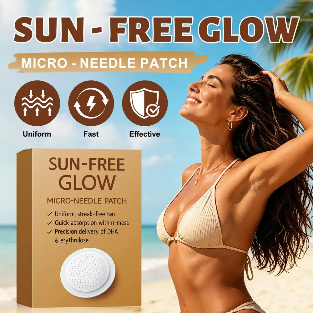 10pcs 7pcs Sunshine Microneedle Patch Quick Absorption Sun-Free Tanning Patch With DHA For Even, Long-Lasting Bronzed Skin