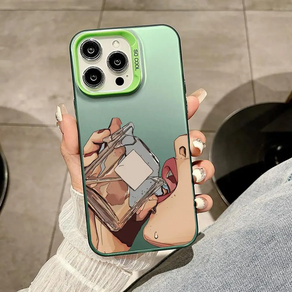 Sexy Rode Lippen Telefoon Case Voor IPhone 11 12 13 14 15 16 17 Pro Max Air Plus Mini Licht Luxe high-end Kleurrijke Zilveren Gevallen