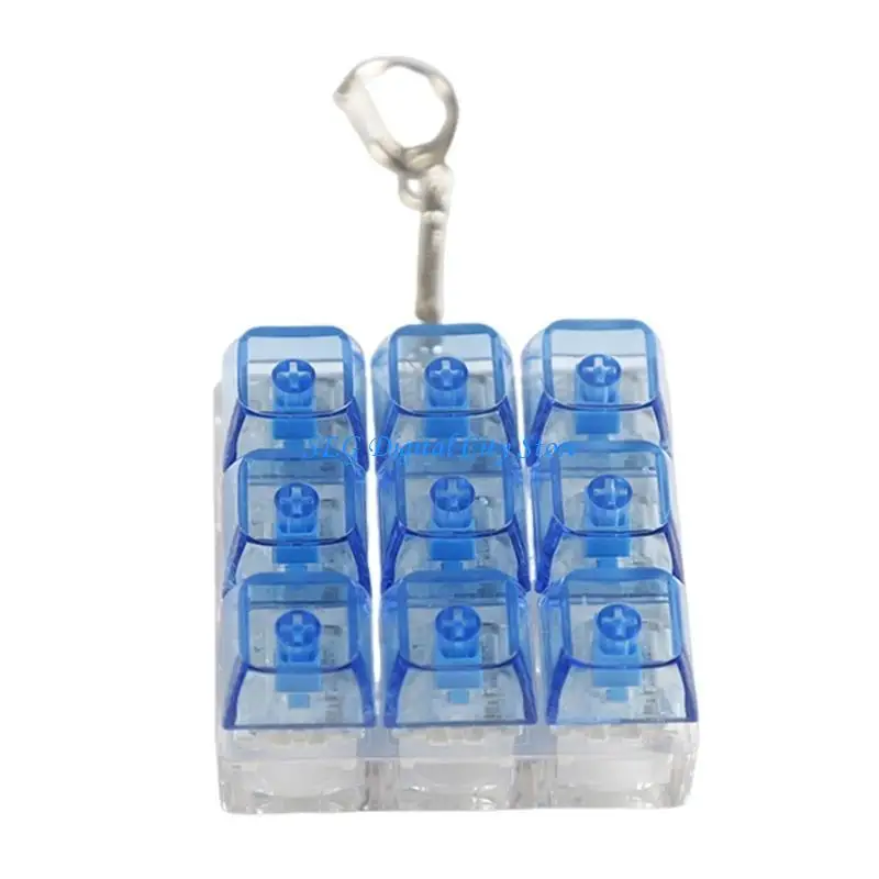 U75B 9 Keyboard Clicks Toy Keychain Multifunctional Stress Relief Keycaps