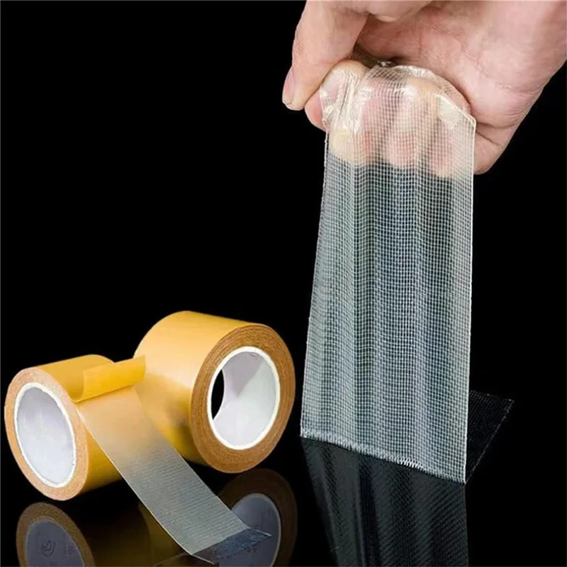 

4PCS Double Side Tape, 2 Sided Thin Self Adhesive Tape High Tack, Universal Clear Double Sided Tape Fabric Tape 4Cmx20m