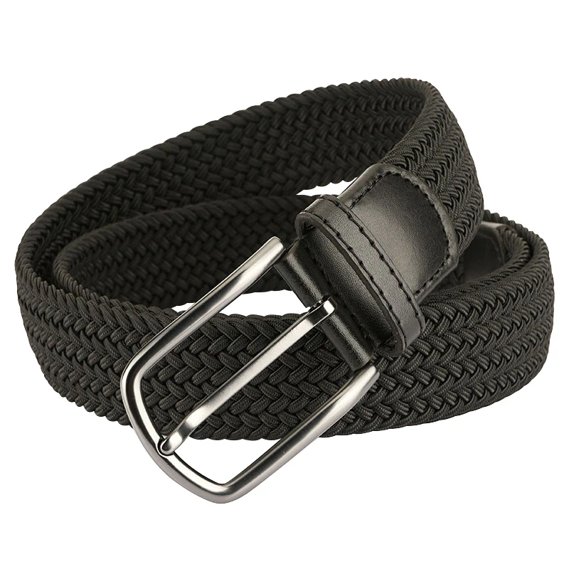 

Новый эластичный тканый ремень унисекс, простой ремень из сплава с пряжкой, мужской ремень, парусиновый ремень, однотонный повседневный мужской и женский джинсовый ремень
