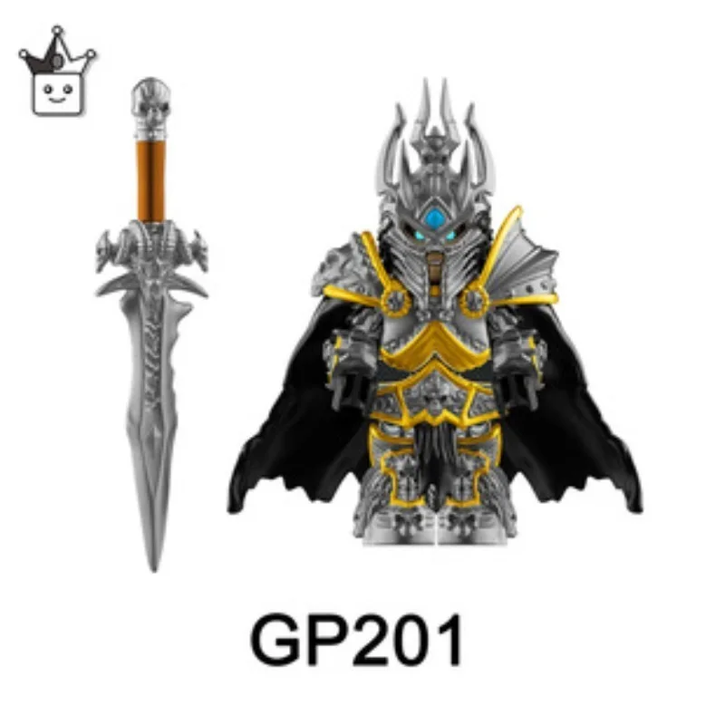 Lich King Warcraft Style Building Figure Armor Sword Cape Collectible Action Toy for Fans Boys Gift New 2025 Hot Sale