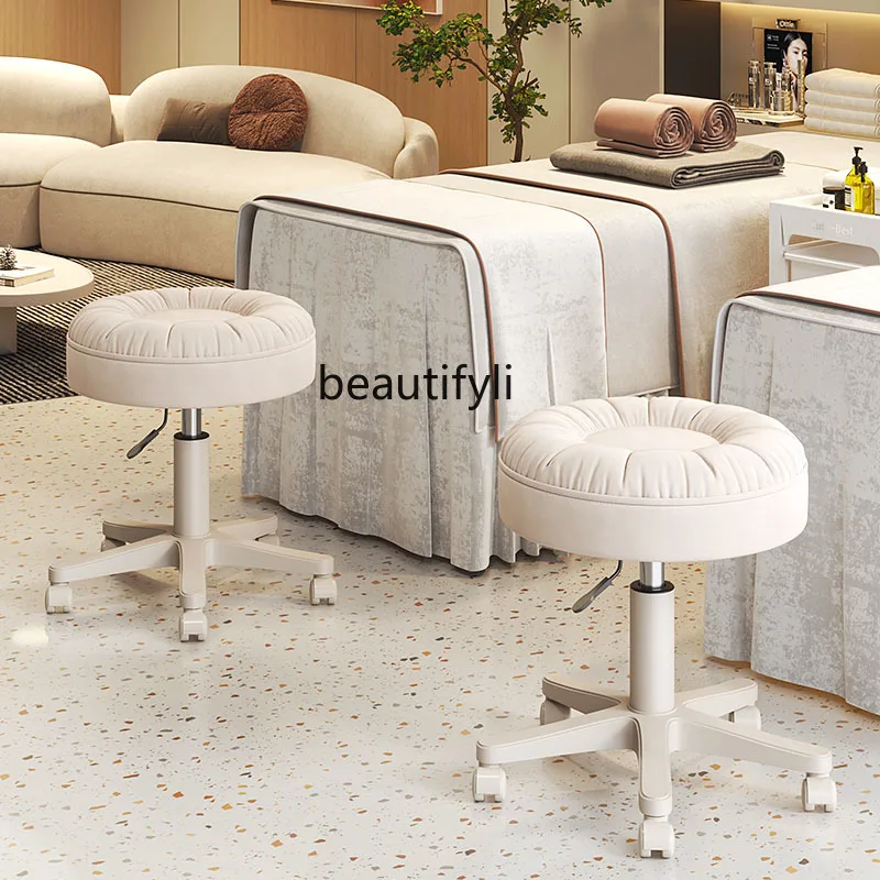 Beauty Stool Pulley Large Stool Rotating Hairdressing Manicure Barber Shop Hair Cutting Swivel Chair for Hair Salon