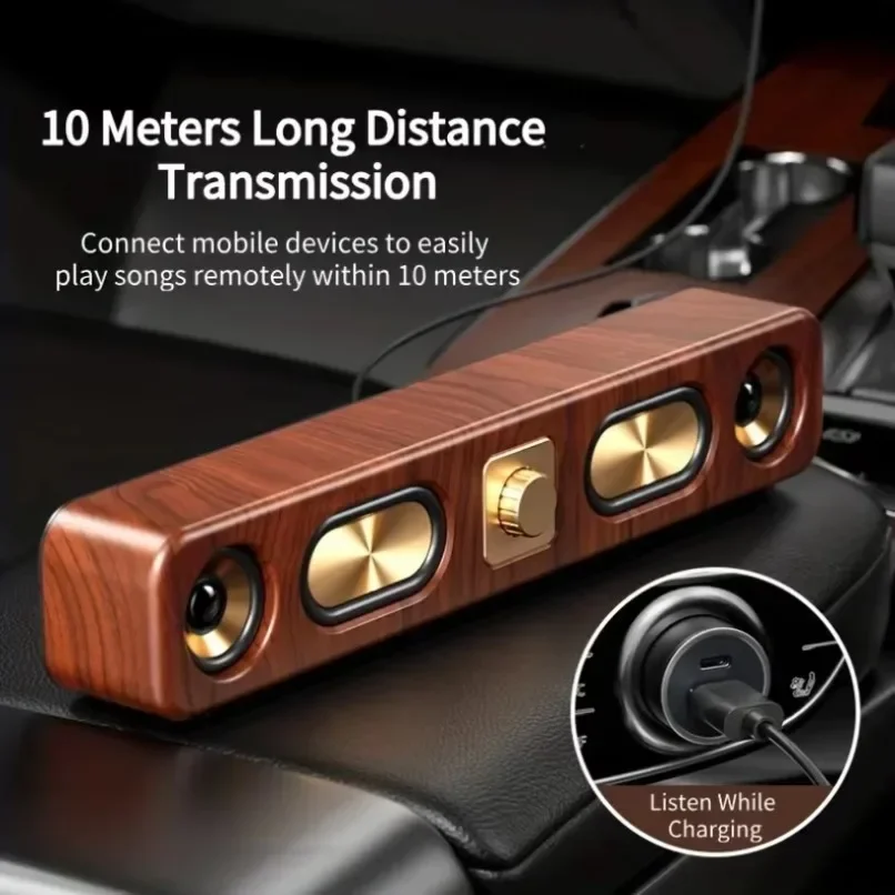 3D Stereo Wooden Soundbar Speaker Bluetooth 5.0 For TV Home Theater Surround Music Player Desktop Wired Wireless RCA USB AUX Box