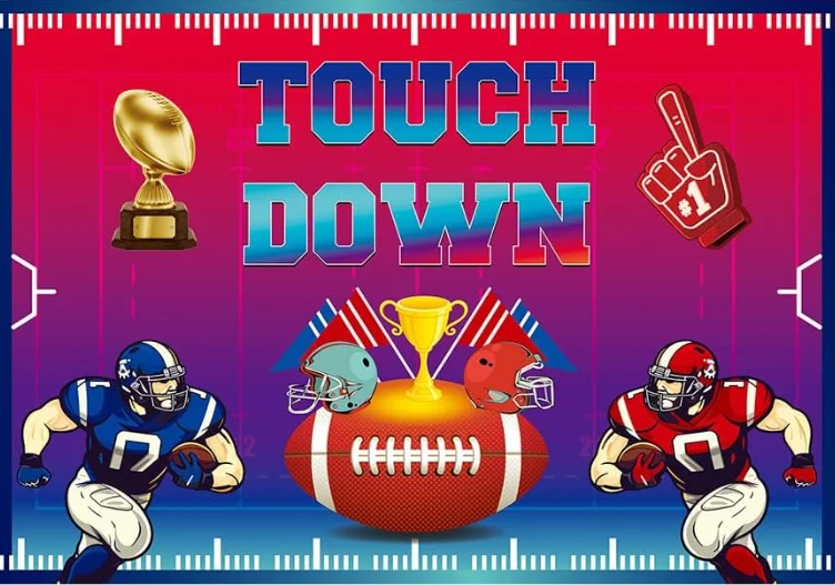 Football Backdrop Touch Down Football Sports Photography Background for Boy Baby Shower Football Fans Birthday Party Decorations