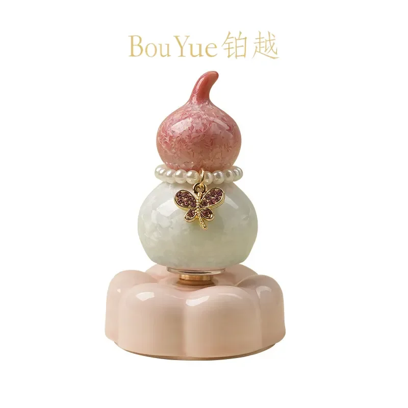 Jingdezhen Ceramic Rotating Gourd Ornament Crystal Glaze Tea Pet Decorative Figurine Creative Desktop Gift for Home Office