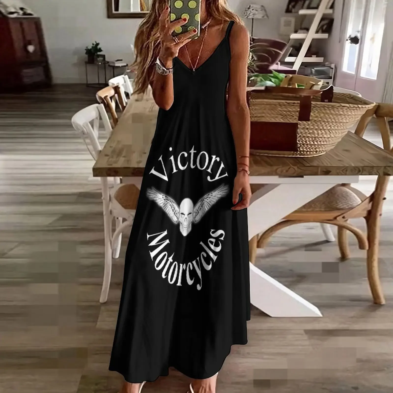 Victory motorcycle vampire skull t-shirt Sleeveless Dress luxury woman party dress party dresses women wedding dresses for woman