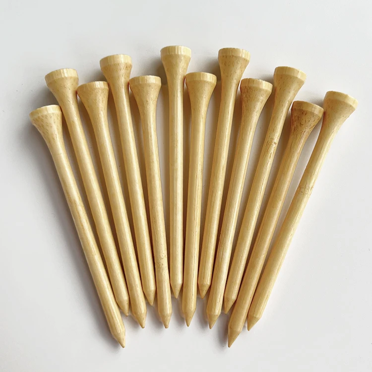 

Promotion 83mm Long Bamboo Golf Tees Natural/White in Plain Package for Golfers of All Levels