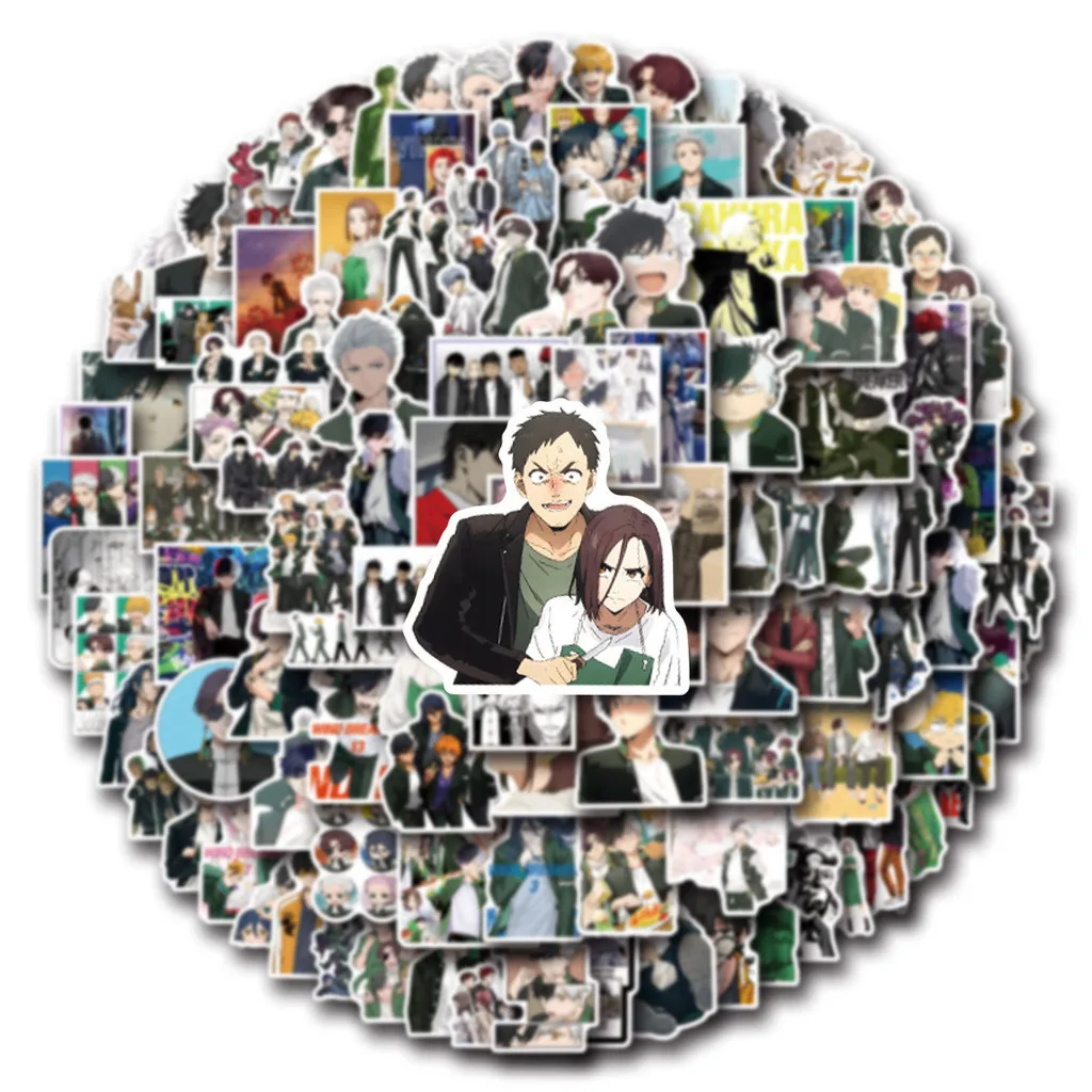 110/55PCS Anime Wind Breaker Waterproof Graffiti Stickers for Helmet Bicycle Hand Account Pencil Case Decals