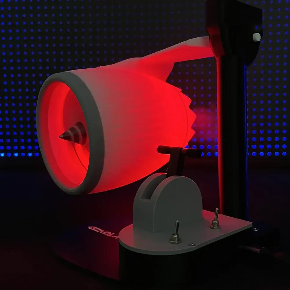 Creative Desktop Fan Engine Model Adjustable Speed Push Rod USB With Humidifying Spray And Red-Light Tail Flame