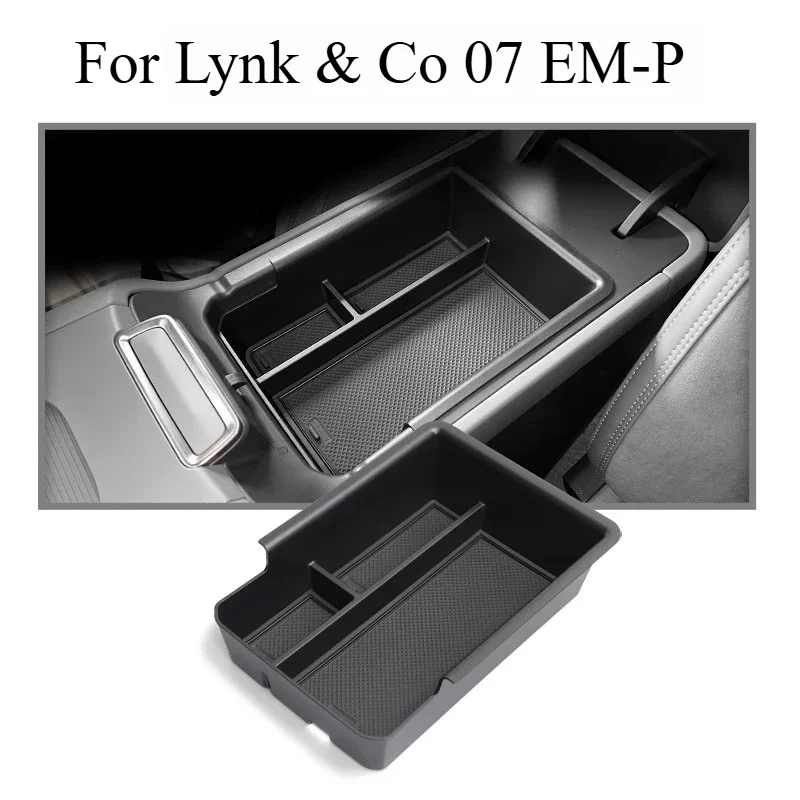 

For Lynk & Co 07 EM-P Central Control Lower Armrest Box Storage Box Wireless Filling Silicone Pad Water Cup Cover Accessories